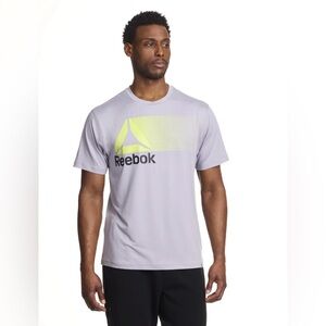 Reebok Men's Light Gray and Yellow Tee